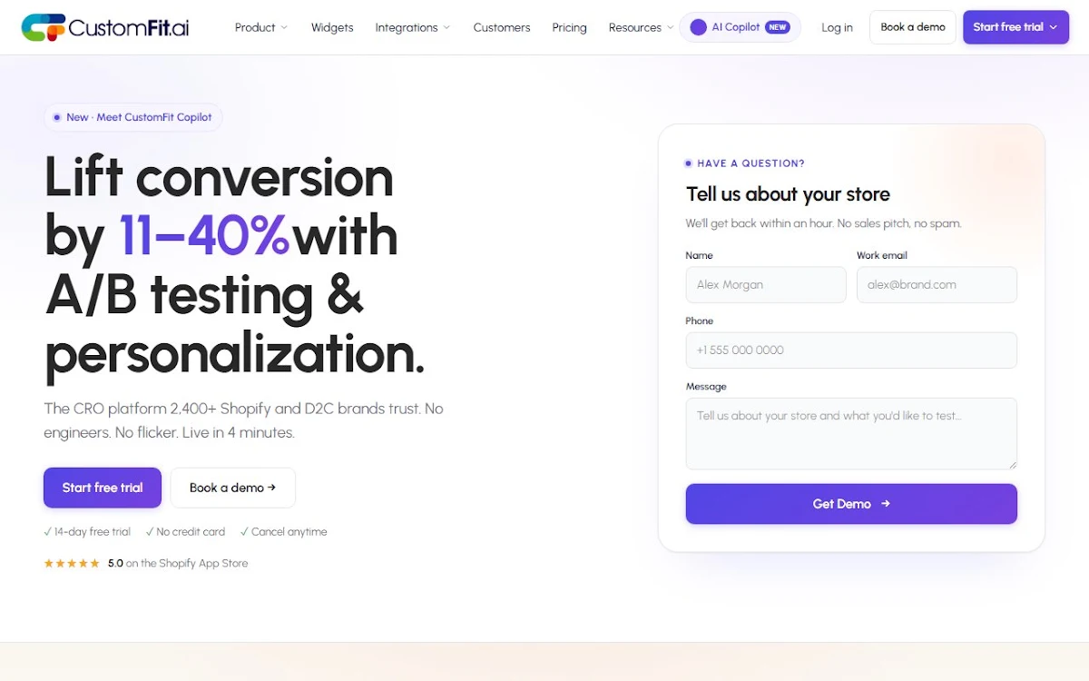 Captura de CustomFit.ai 2.0
