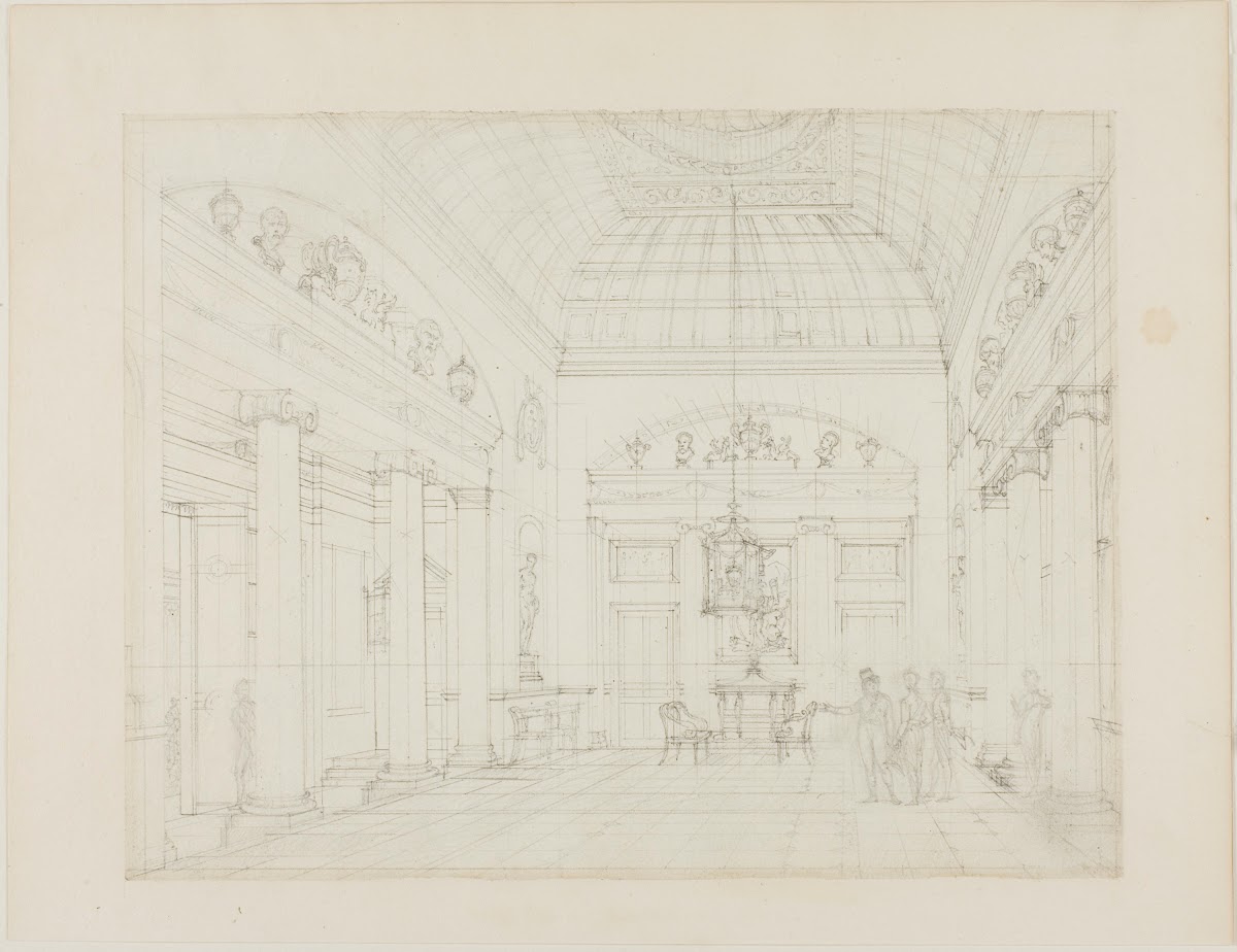 Study for The Hall Carlton House from Microcosm of London c 1808