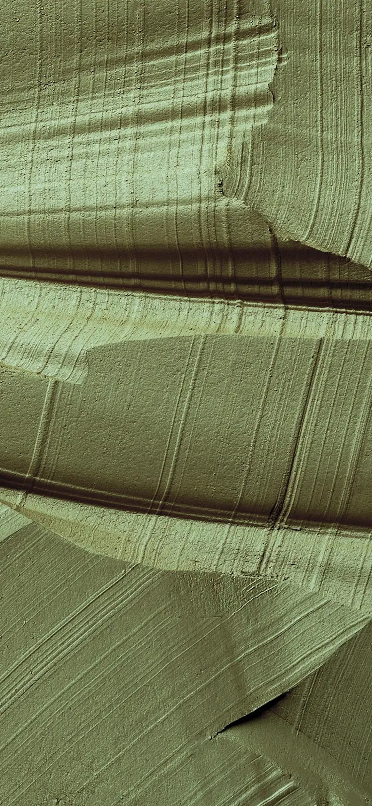 Olive Green Textured Clay Layers - Abstract Photography Full HD iPhone Wallpaper (1090x2360)