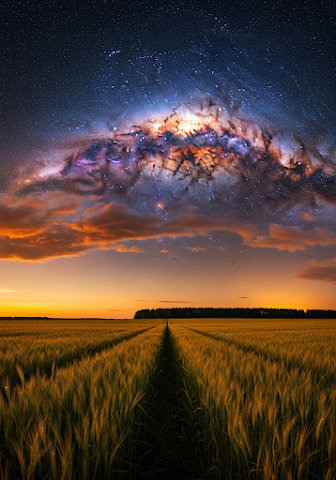 Milky Way Over Golden Field