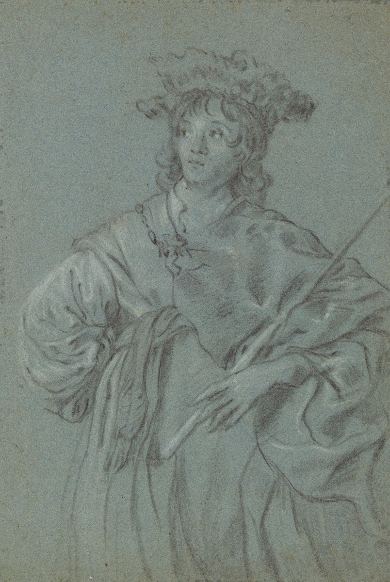 A Young Man with a Fur Hat Holding a Staff late 1640s
