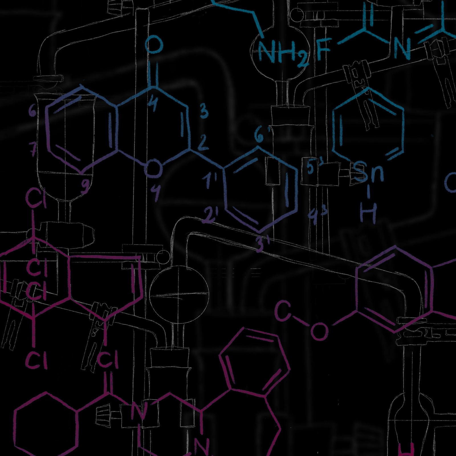 Download Chemical Formula Neon Sketch 4K iPhone