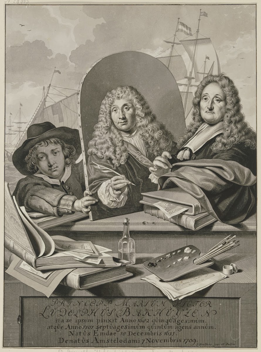 Princeps Marium Pictor Ludolphus Bakhuisen ita seipsum pinxit
