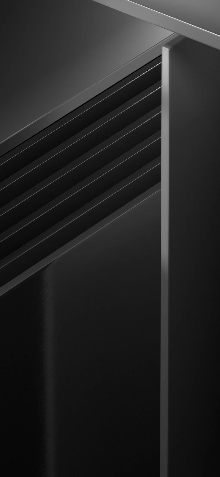 Abstract Dark Metallic Shapes - Industrial Minimalist 2K iPhone Wallpaper (1757x3806)