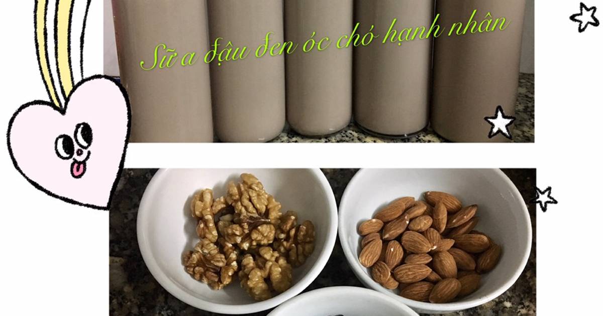 Sữa đậu đen óc chó hạnh nhân !