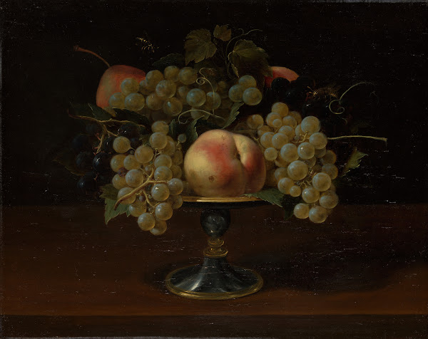 Still Life of Grapes and Peaches ca 1617