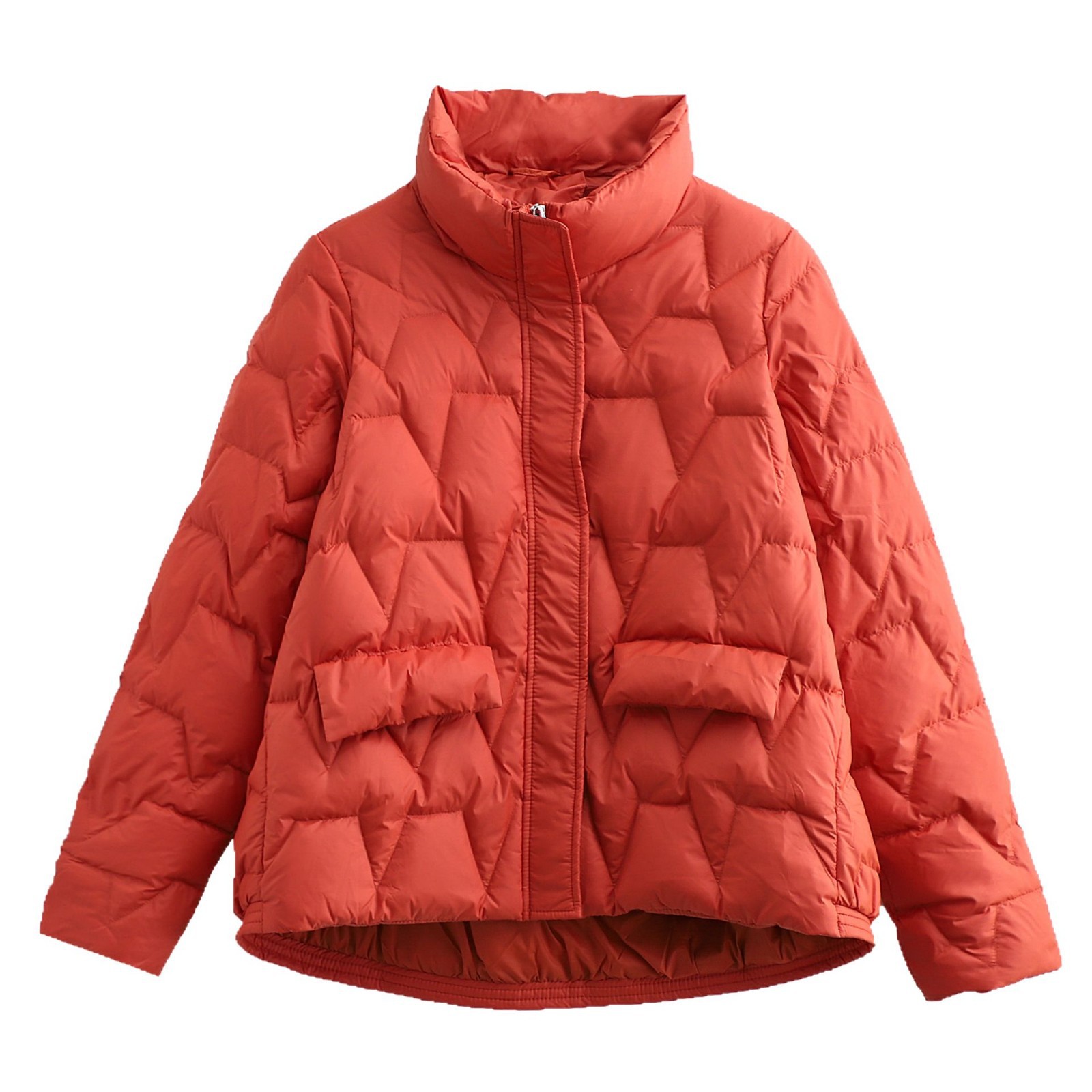Kurze Daunenjacke für Damen mit Stehkragen