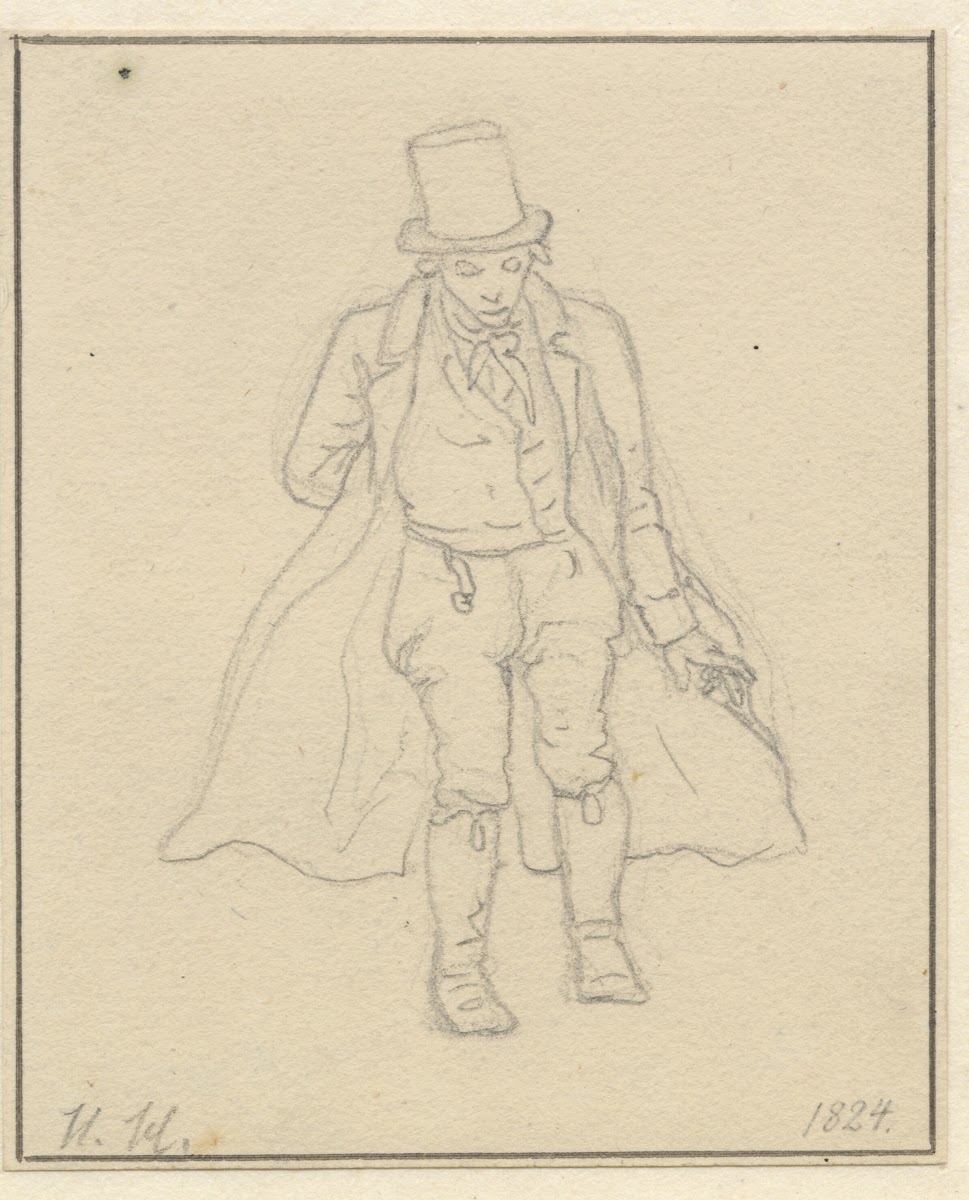 Portrætmaler Hans Hansen hel figur 1824