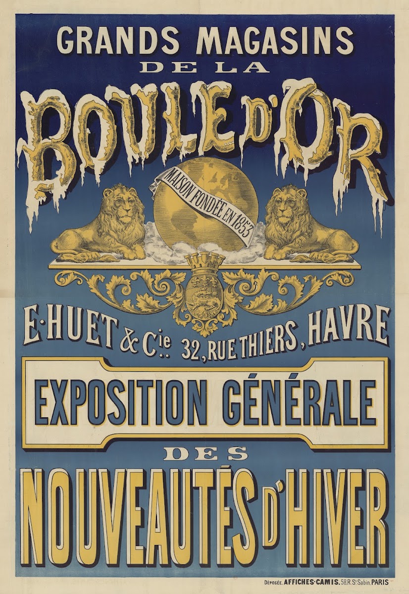 Grands magasins de la Boule dOr Maison fondée en 1853 E Huet  Cie 32 rue Thiers