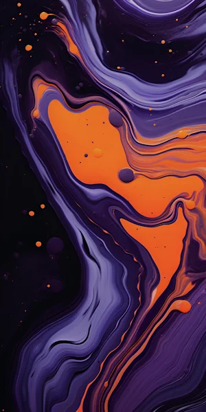 Abstract Art, Fluid Art, Paint Pouring, Purple Orange iPhone Wallpaper Background
