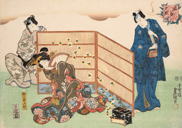 Eight Figural Views Sugata Hakkei Pl3 1850