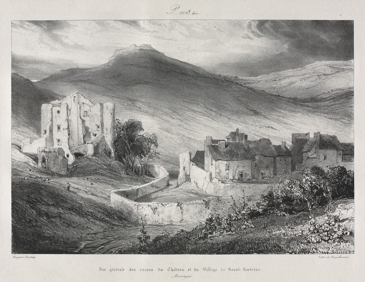 Ruines du château et du village de Saint Nectaire 1831