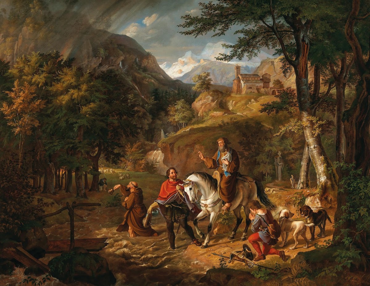 Rudolph Von Habsburg Leitet Einen Geistlichen Mit Dem Abendmahle Durch Einen Bac