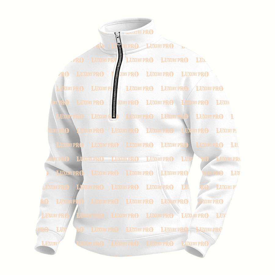 AOP Stand Collar Half Zip Sweatshirt