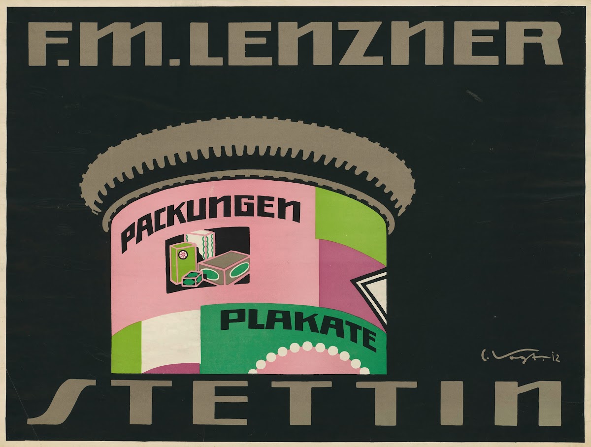 F M Lenzner Stettin Packungen Plakate 1912