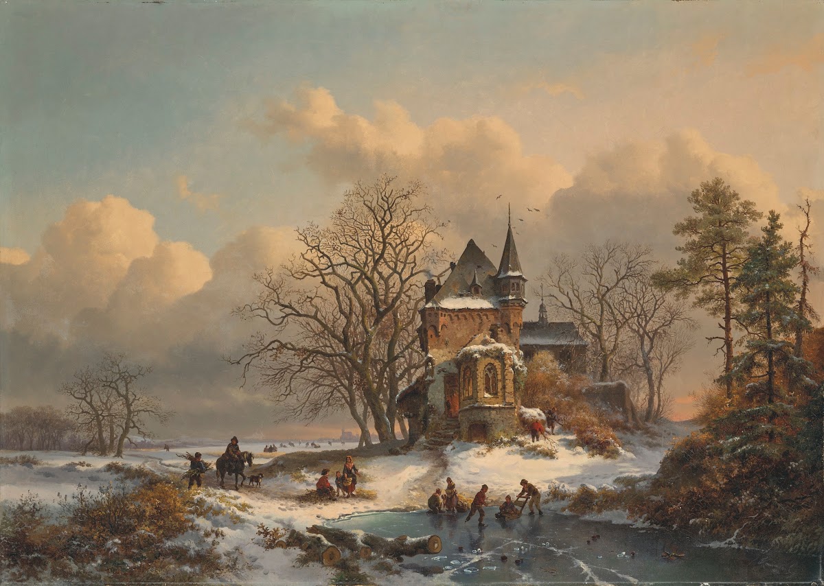Winter landscape with skaters 1859