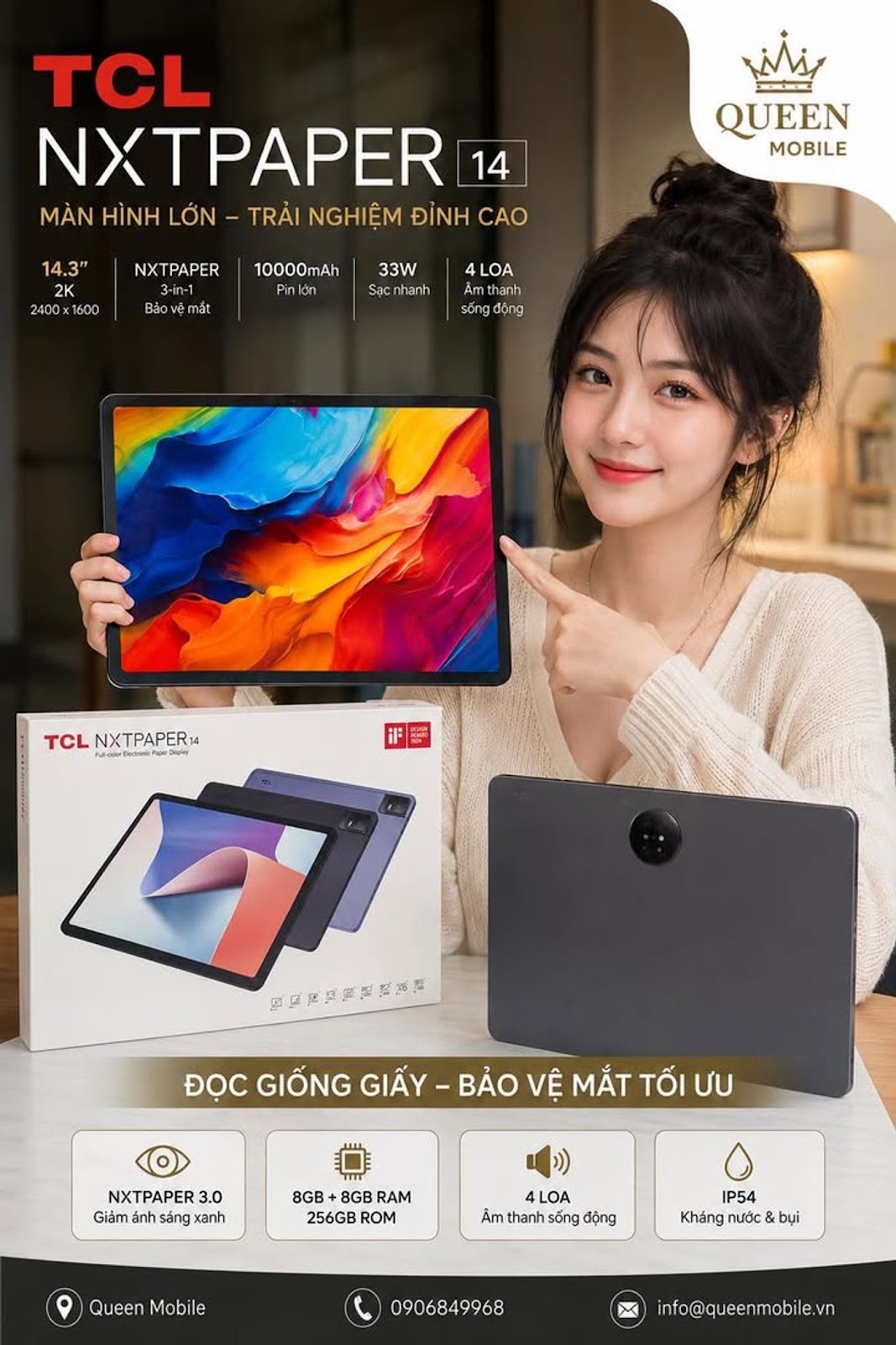 TCL NXTPAPER 14 VỀ VIỆT NAM – MÁY TÍNH BẢNG 14.3 INCH KHỔNG LỒ, MÀN HÌNH NHƯ GIẤY, PIN 10.000mAh GÂY SỐT GIỚI VĂN PHÒNG VÀ SINH VIÊN