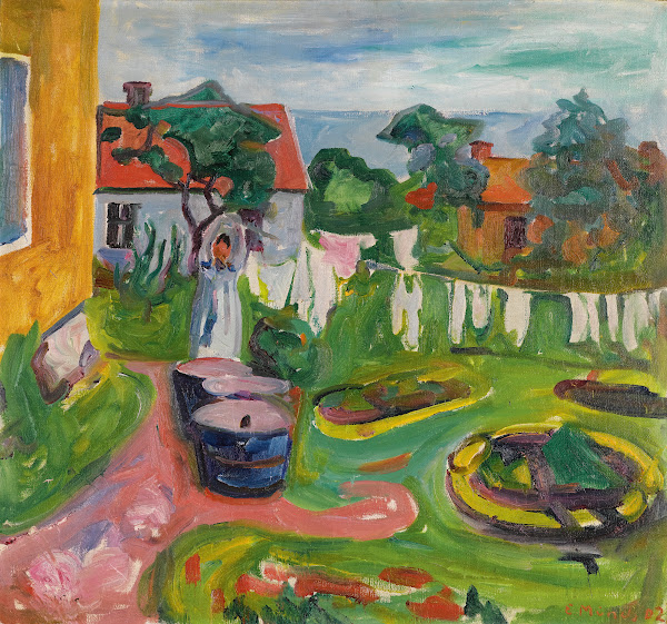 Klestørk IÅsgårdstrand Clothes On A Line In Åsgårdstrand 1902