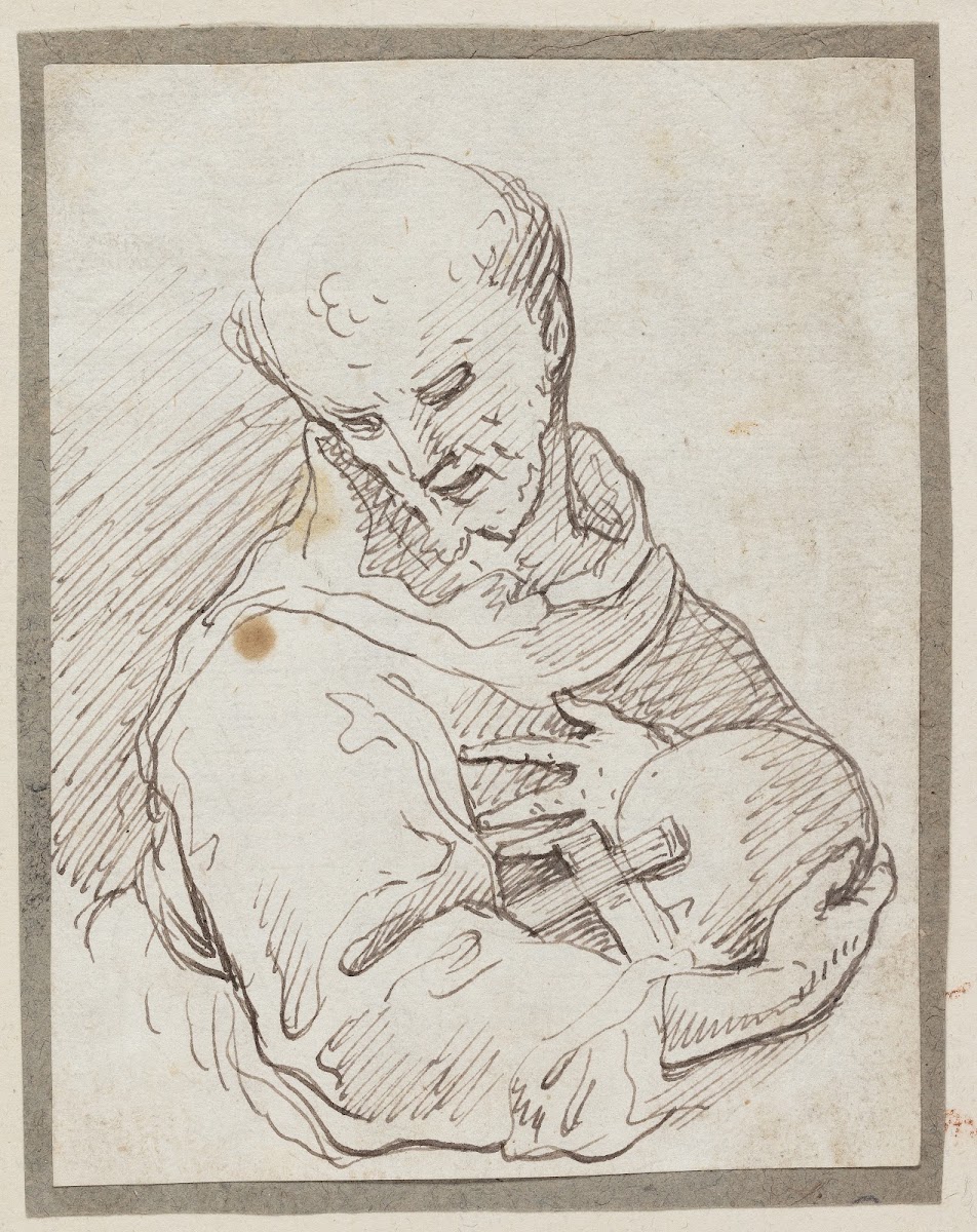 Saint Francis of Assisi with cross and skull
