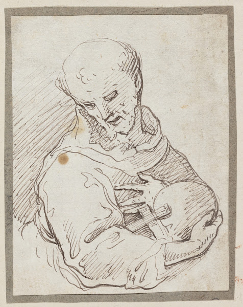 Saint Francis of Assisi with cross and skull