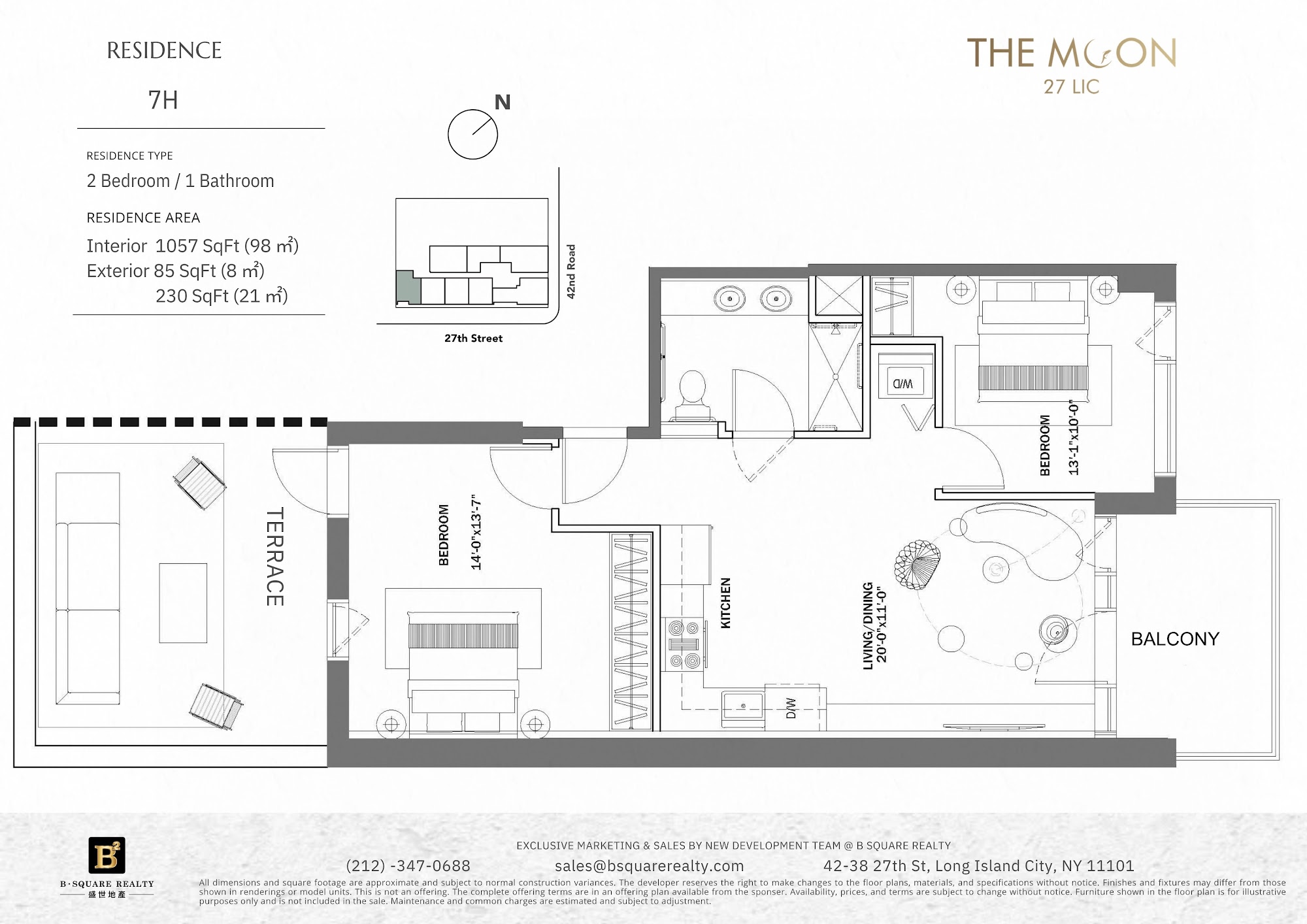 The Moon 27住宅7H两房一卫户型图