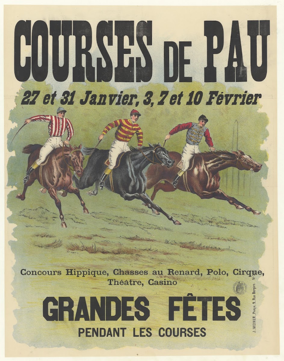 Courses de Pau 27 et 31 janvier 37 et 10 février grandes fêtes pendant les cours