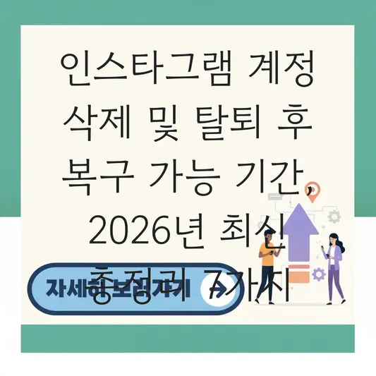 인스타그램 계정 삭제 및 탈퇴 후 복구 가능 기간 대표 이미지