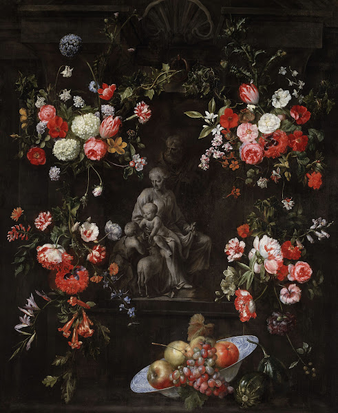 Flower Wreath with The Holy Family 17th century