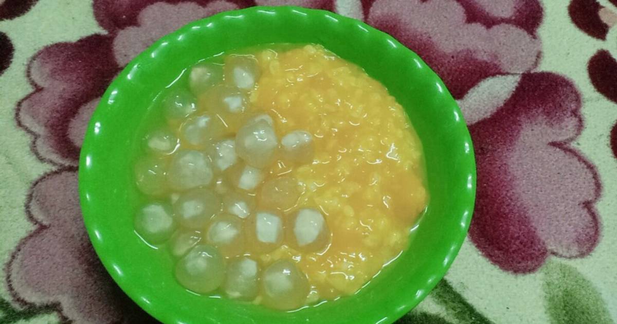 Chè bí đỏ đậu xanh- trân châu dừa