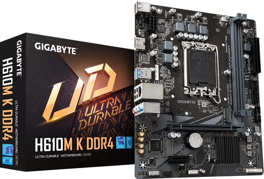MAINBOARD GIGABYTE H610M K DDR4 (UNA CON DEFECTO RAM SLOT)