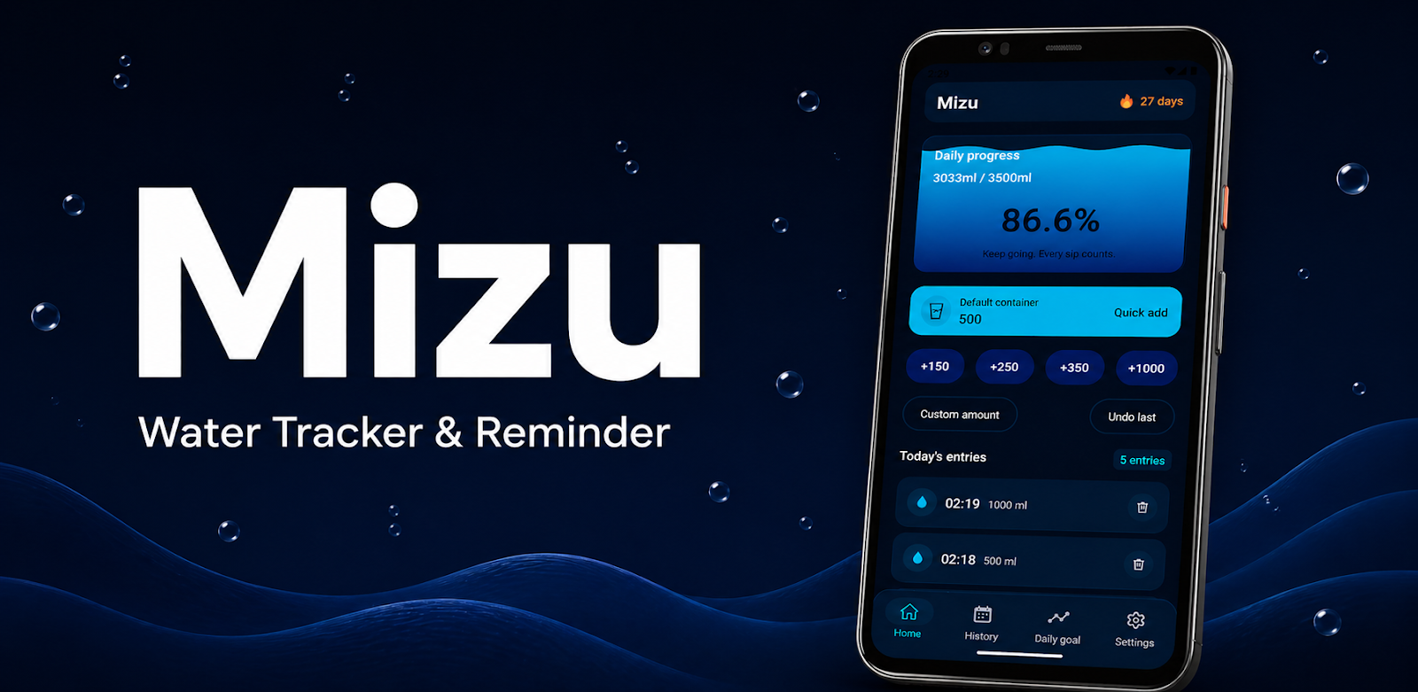 Mizu App Screenshot