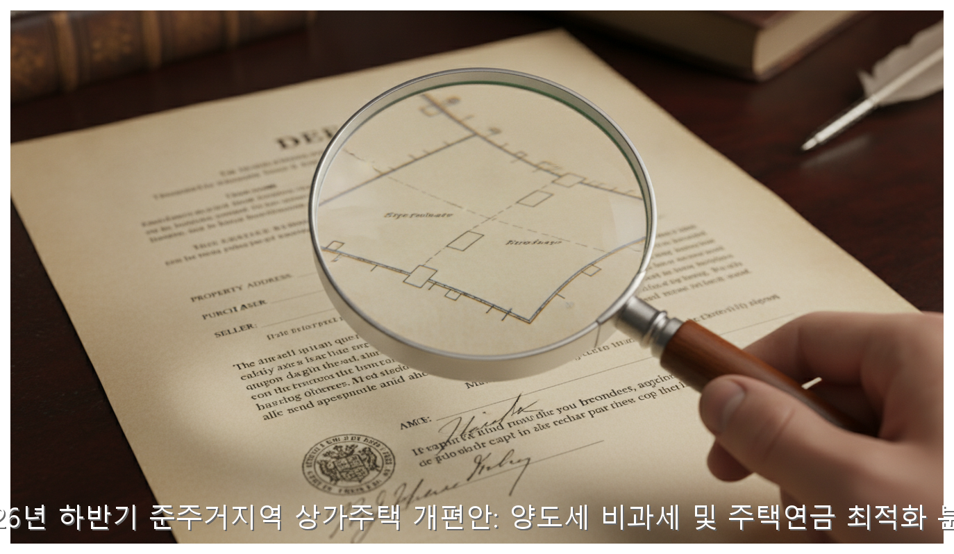 2026년 하반기 준주거지역 상가주택 개편안: 양도세 비과세 및 주택연금 최적화 분석 핵심 안내 및 분석 인포그래픽 (8)