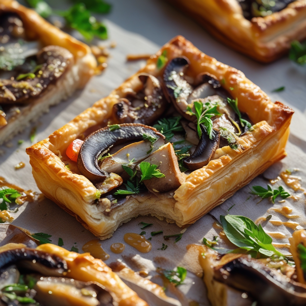 Delicious Puff Pastry Mushroom Tart - Easy Homemade Comfort Food finished
