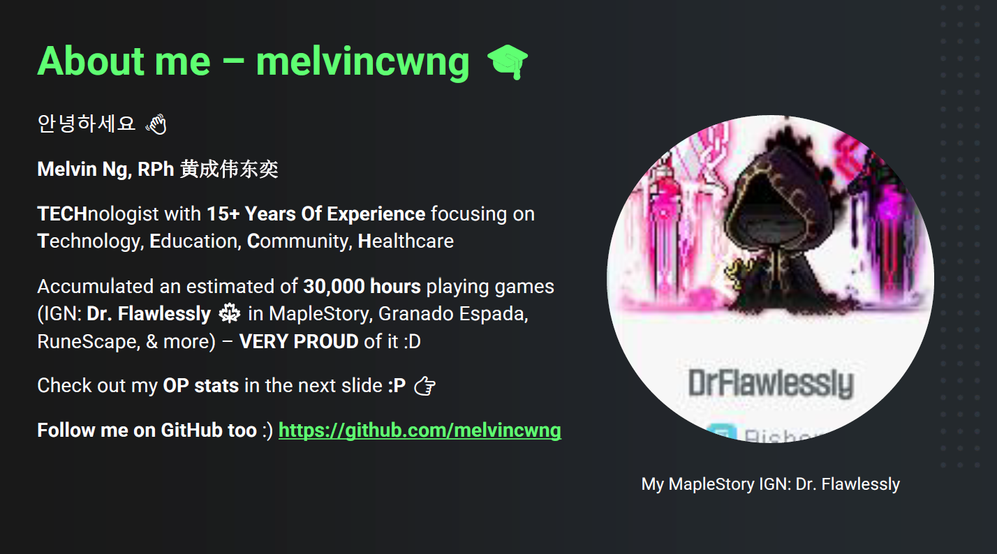 About me, melvincwng