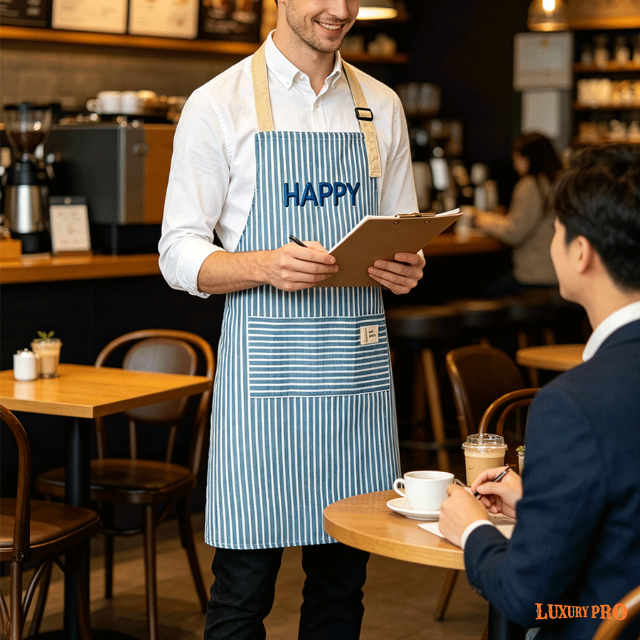 Hand Embroidered Striped Apron