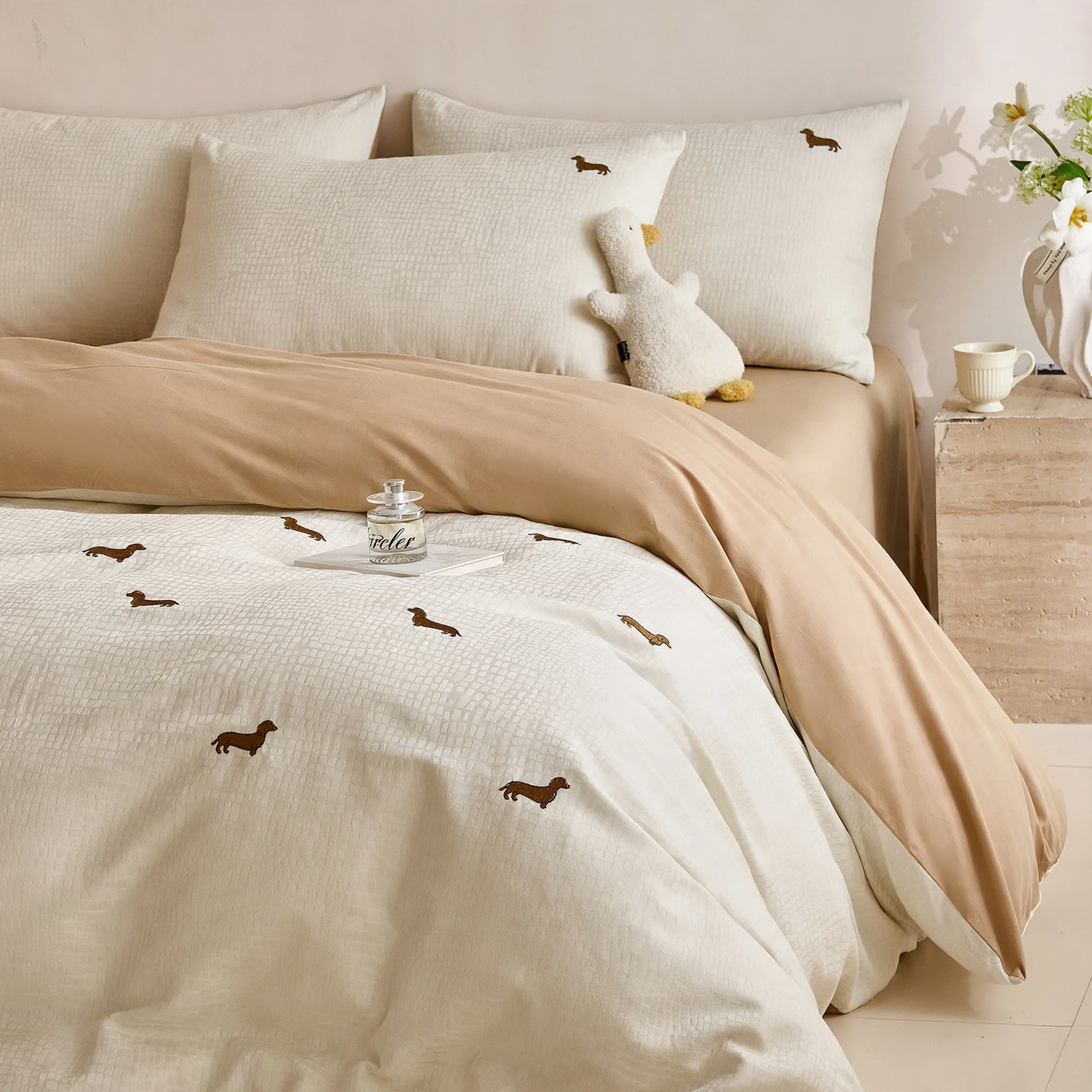 Cotton bedding set, 4-piece, cartoon pattern