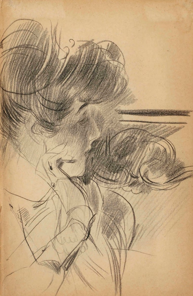 Portrait de femme de profil en buste 1905