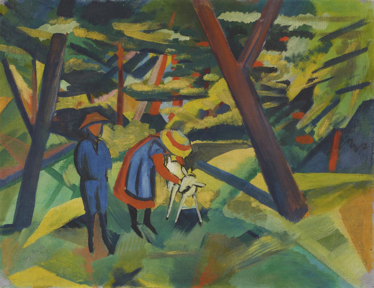 Kinder Mit Ziege Im Wald 1912