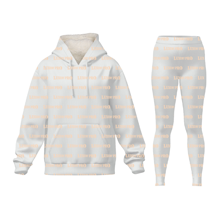 AOP All Over Print Thick Fleece Hoodie & Yoga Pants Set