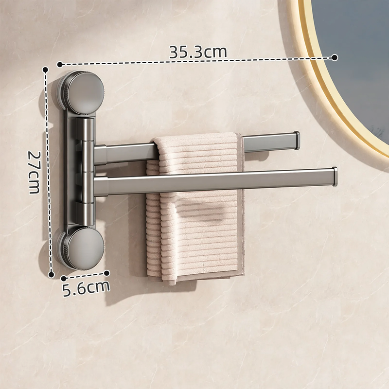 Rotatable towel holder with suction cup