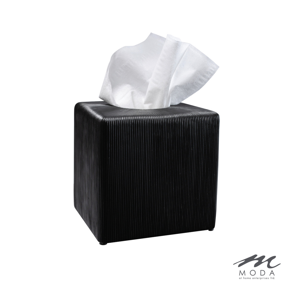 Dispensador de pañuelos de resina Moda™ Fitzroy color negro
