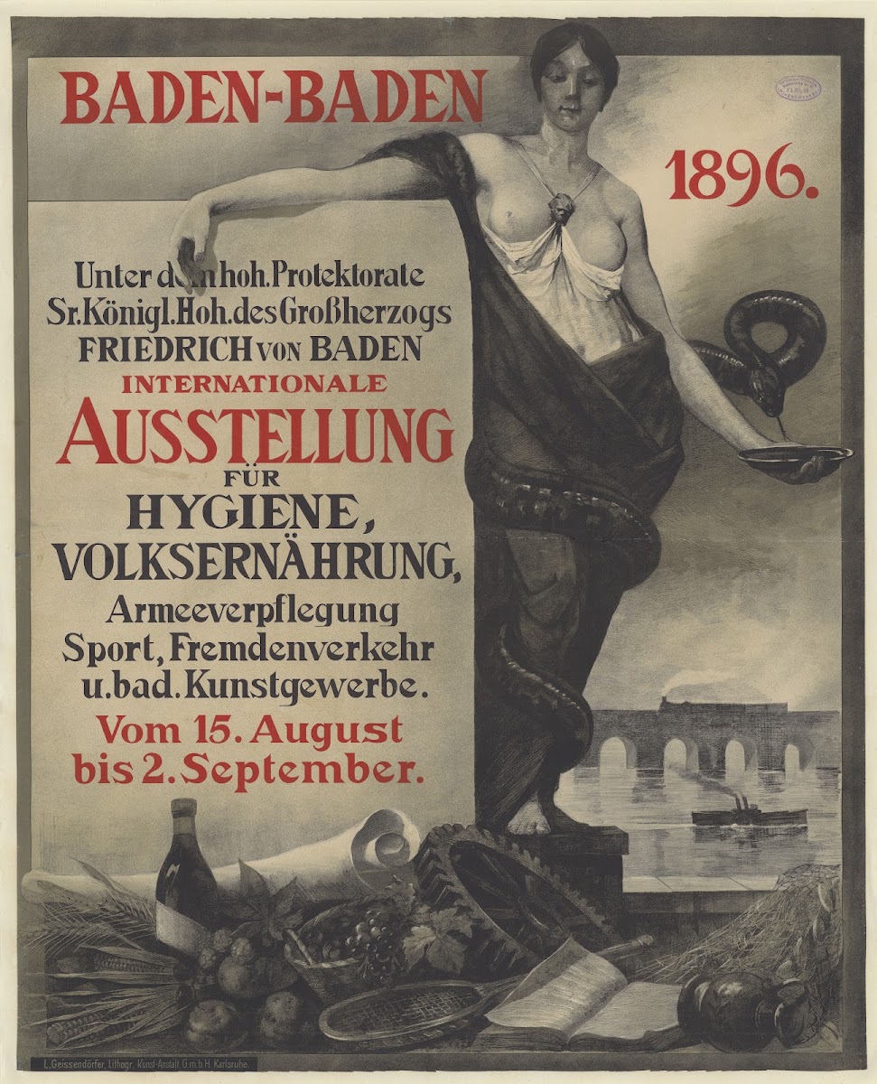 Baden Baden 1896 Internationale Ausstellung für Hygiene Volksernahrung 1896