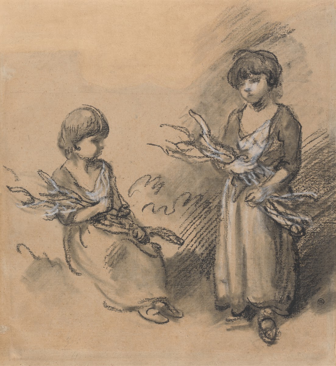 Studies of Girls Carrying Faggots ca 1780