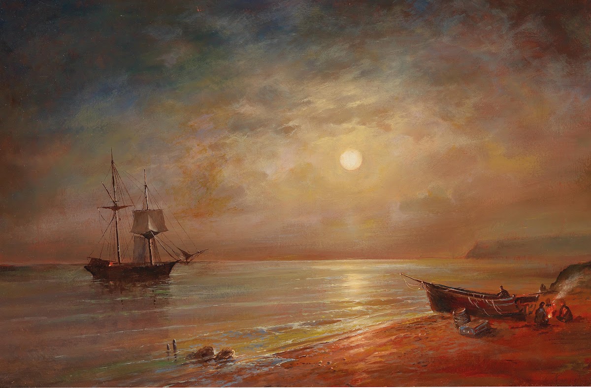 Moonlit Night Over A Coastal Landscape