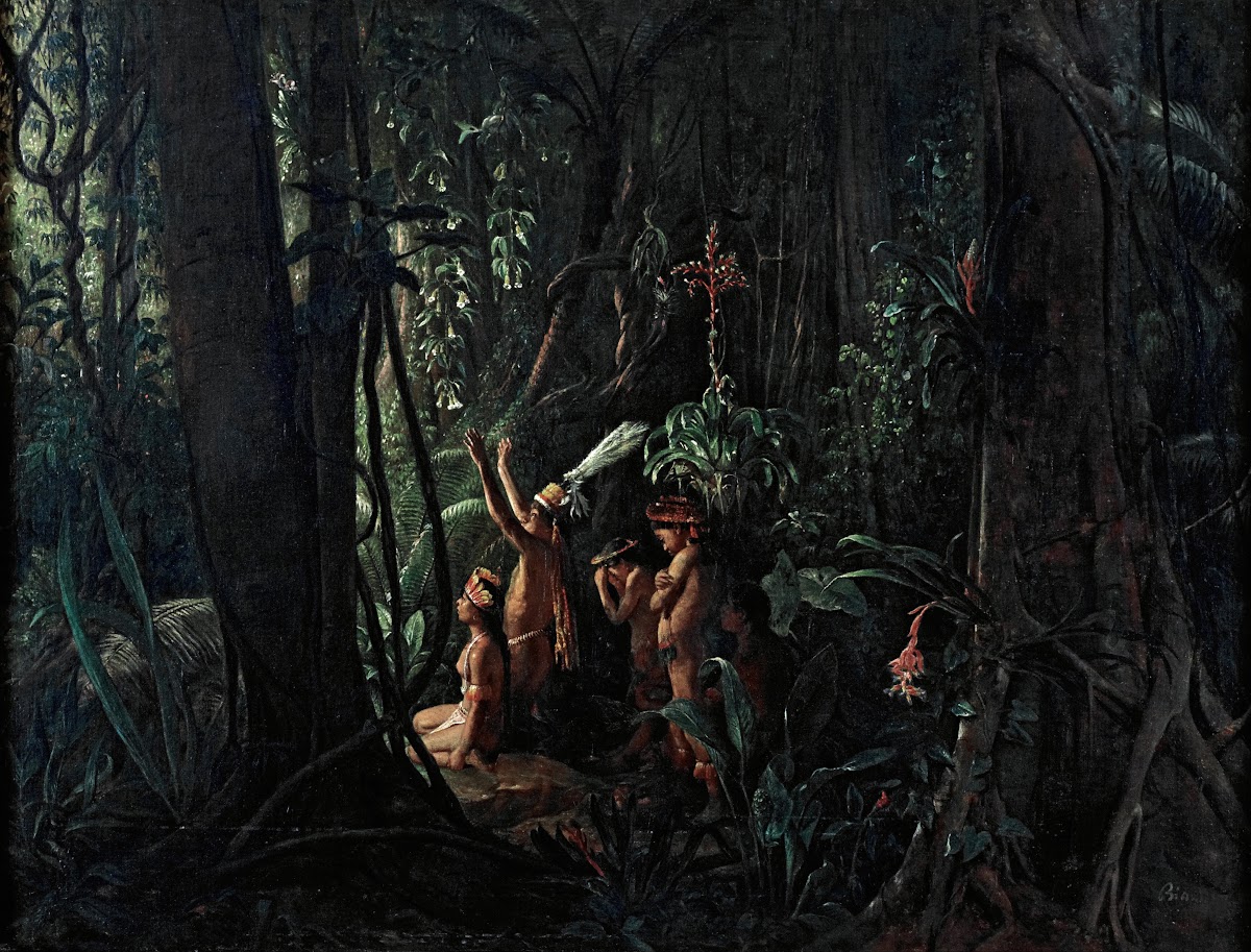 Amazonian Indians Worshiping the Sun God circa 1860
