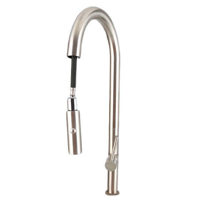 Stainless steel kitchen faucet with ceramic valve