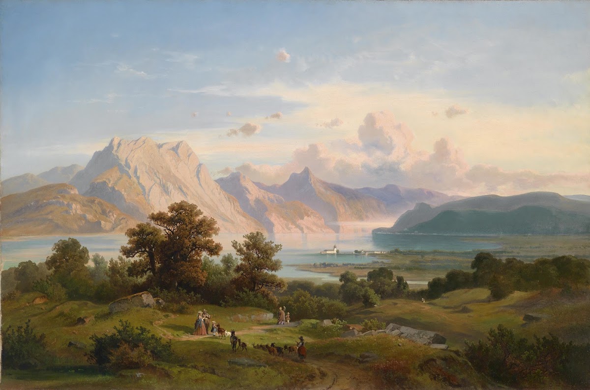 Blick auf Schloss Orth am Traunsee 1863
