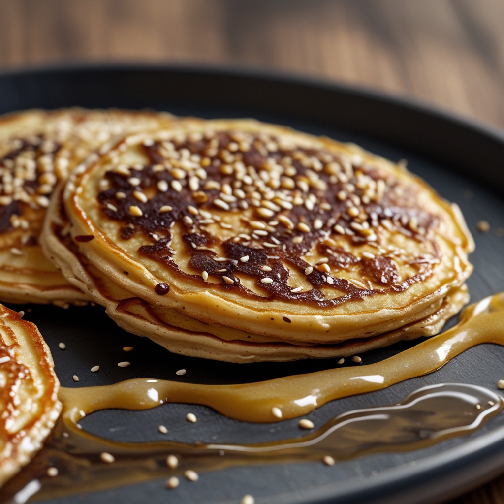 Final Korean Gochugaru Edamame & Quinoa Protein Pancakes with Sesame-Ginger Drizzle