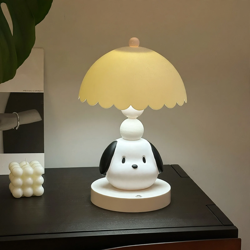 Dog table lamp in white, detachable