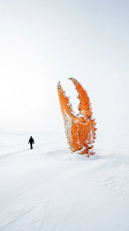 Surreal Crab Claw Snowfield
